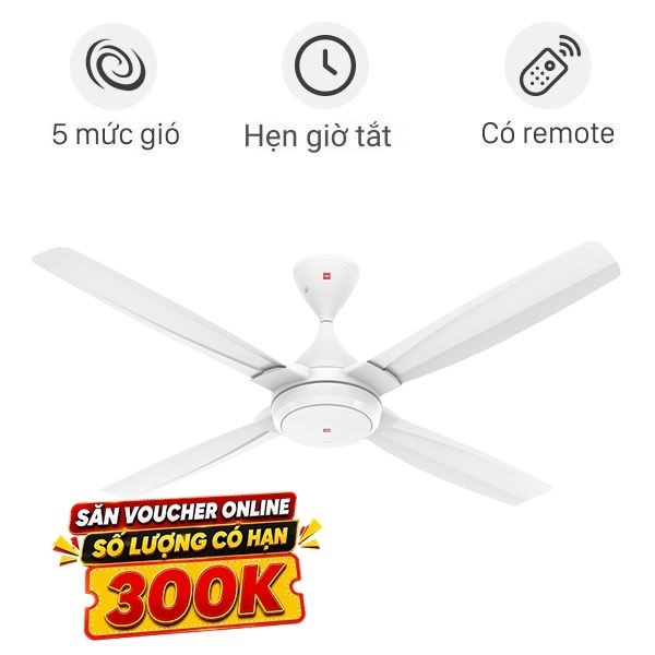 Quạt trần KDK 4 cánh G56DG(WH) 29W