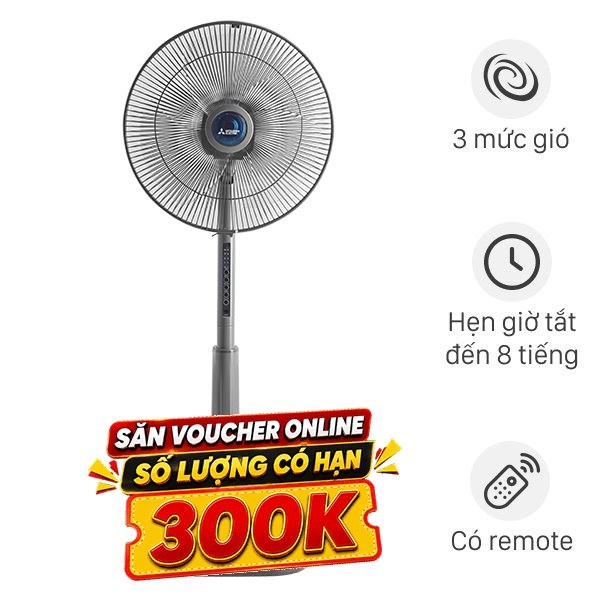 Quạt đứng Mitsubishi Electric  3 cánh LV16S-RA CY-GY 47W