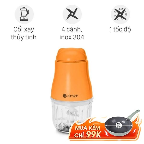 Máy xay cầm tay Elmich CHE-8665OR 200W 0.25 lít