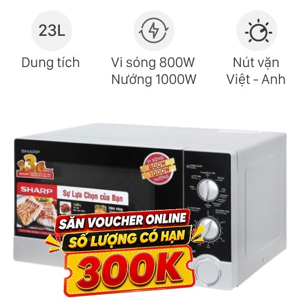 Lò vi sóng có nướng Sharp R-G302VN-S