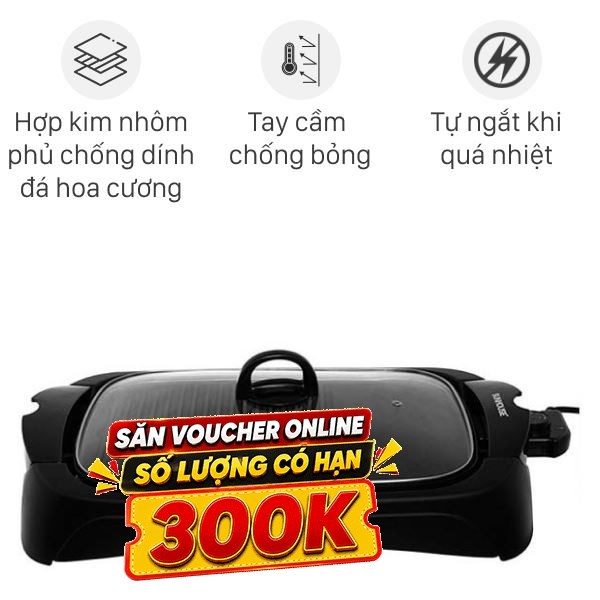 Bếp nướng điện Sunhouse 2000W SHD4602
