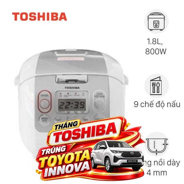 Nồi cơm điện tử Toshiba 1.8 lít RC-18NMFVN(WT)
