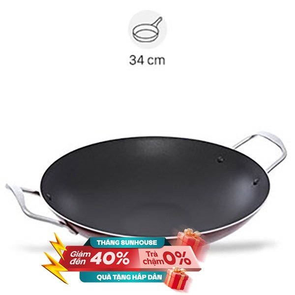 Chảo nhôm sâu chống dính 34 cm Sunhouse SWP34A