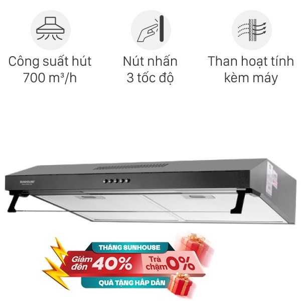Máy hút mùi âm tủ Sunhouse SHB6118B