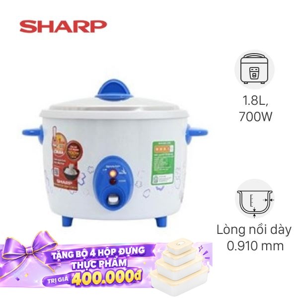 Nồi cơm nắp rời Sharp 1.8 lít KSH-D19V