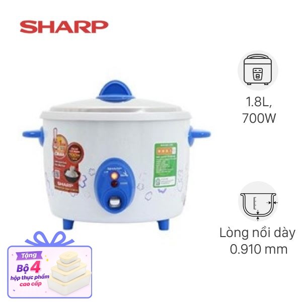 Nồi cơm nắp rời Sharp 1.8 lít KSH-D19V