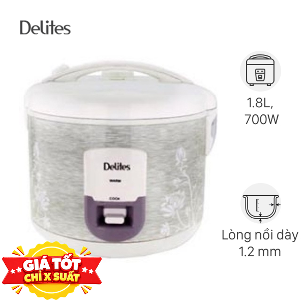 Nồi cơm nắp gài Delites 1.8 lít NCG1805