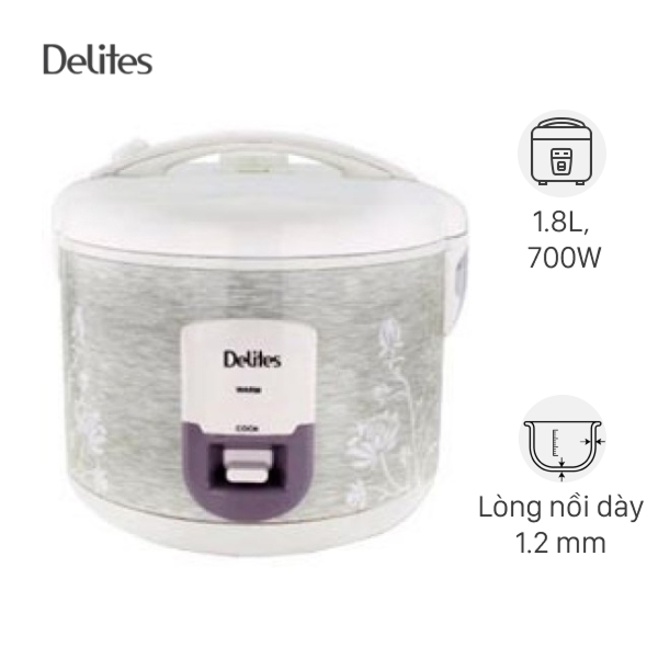 Nồi cơm nắp gài Delites 1.8 lít NCG1805