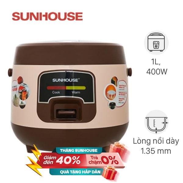 Nồi cơm nắp gài Sunhouse 1 lít SHD8208C