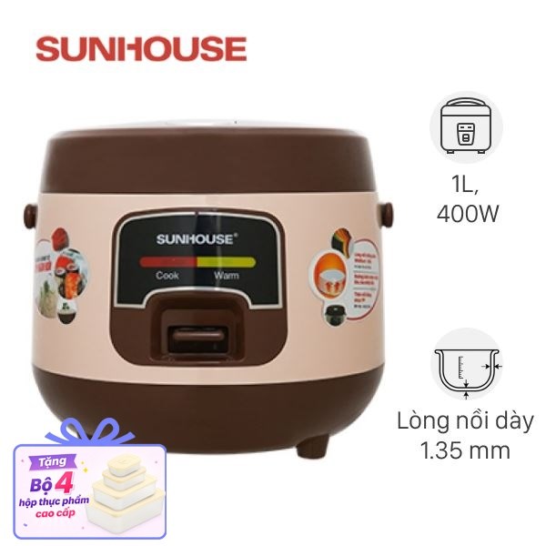 Nồi cơm nắp gài Sunhouse 1 lít SHD8208C
