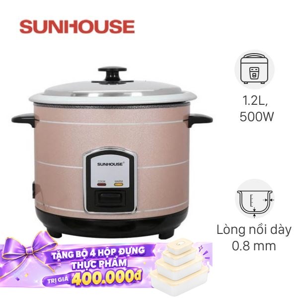 Nồi cơm nắp rời Sunhouse 1.2 lít SHD8105