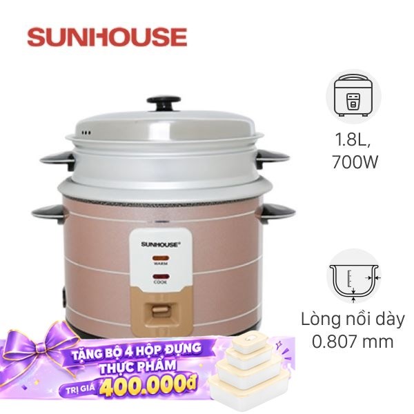 Nồi cơm nắp rời Sunhouse 1.8 lít SHD8125