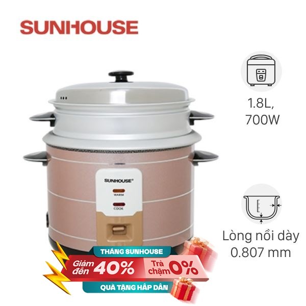 Nồi cơm nắp rời Sunhouse 1.8 lít SHD8125