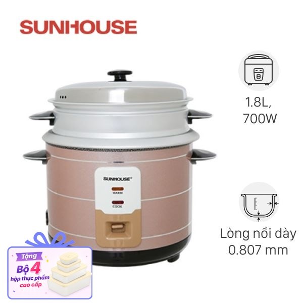 Nồi cơm nắp rời Sunhouse 1.8 lít SHD8125