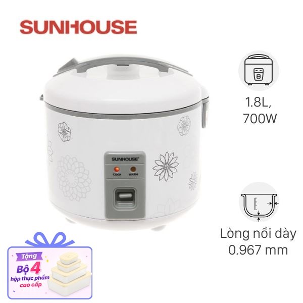 Nồi cơm nắp gài Sunhouse 1.8 lít SHD8603