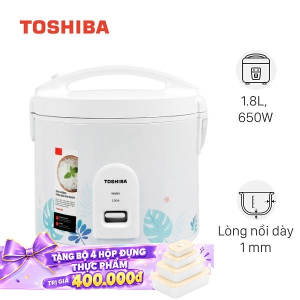 Nồi cơm nắp gài Toshiba 1.8 lít RC-18JH2PV(B)