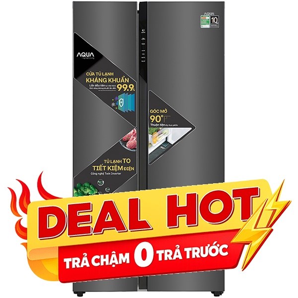 Tủ lạnh Aqua Inverter 541 lít Side By Side AQR-S541XA(BL)