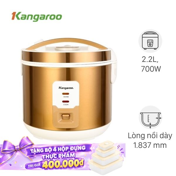 Nồi cơm nắp gài Kangaroo 2.2 lít KG572
