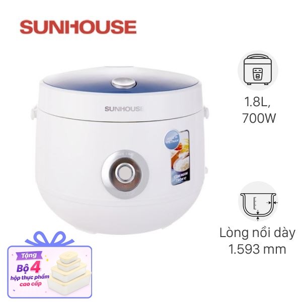 Nồi cơm nắp gài Sunhouse 1.8 lít SHD8606