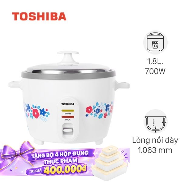 Nồi cơm nắp rời Toshiba 1.8 lít RC-18MH2PV(F)