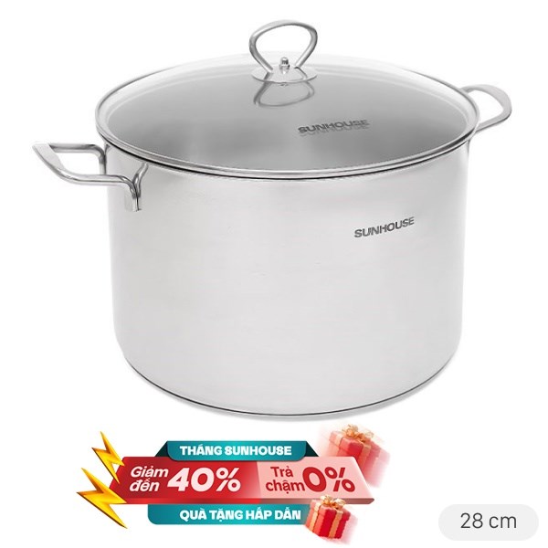 Nồi luộc gà inox 3 đáy Sunhouse SH28LG