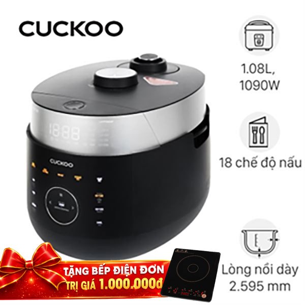 Nồi cơm áp suất cao tần Cuckoo 1.08 lít CRP-LHTR0609F/BKSIVNCV