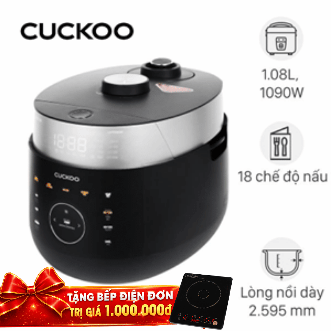 Nồi cơm áp suất cao tần Cuckoo 1.08 lít CRP-LHTR0609F/BKSIVNCV