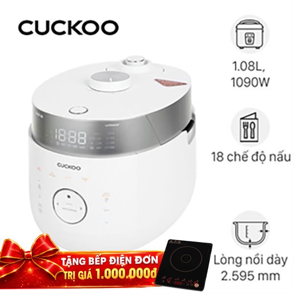 Nồi cơm áp suất cao tần Cuckoo 1.08 lít CRP-LHTR0609F/WHSIVNCV