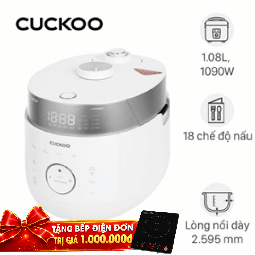 Nồi cơm áp suất cao tần Cuckoo 1.08 lít CRP-LHTR0609F/WHSIVNCV