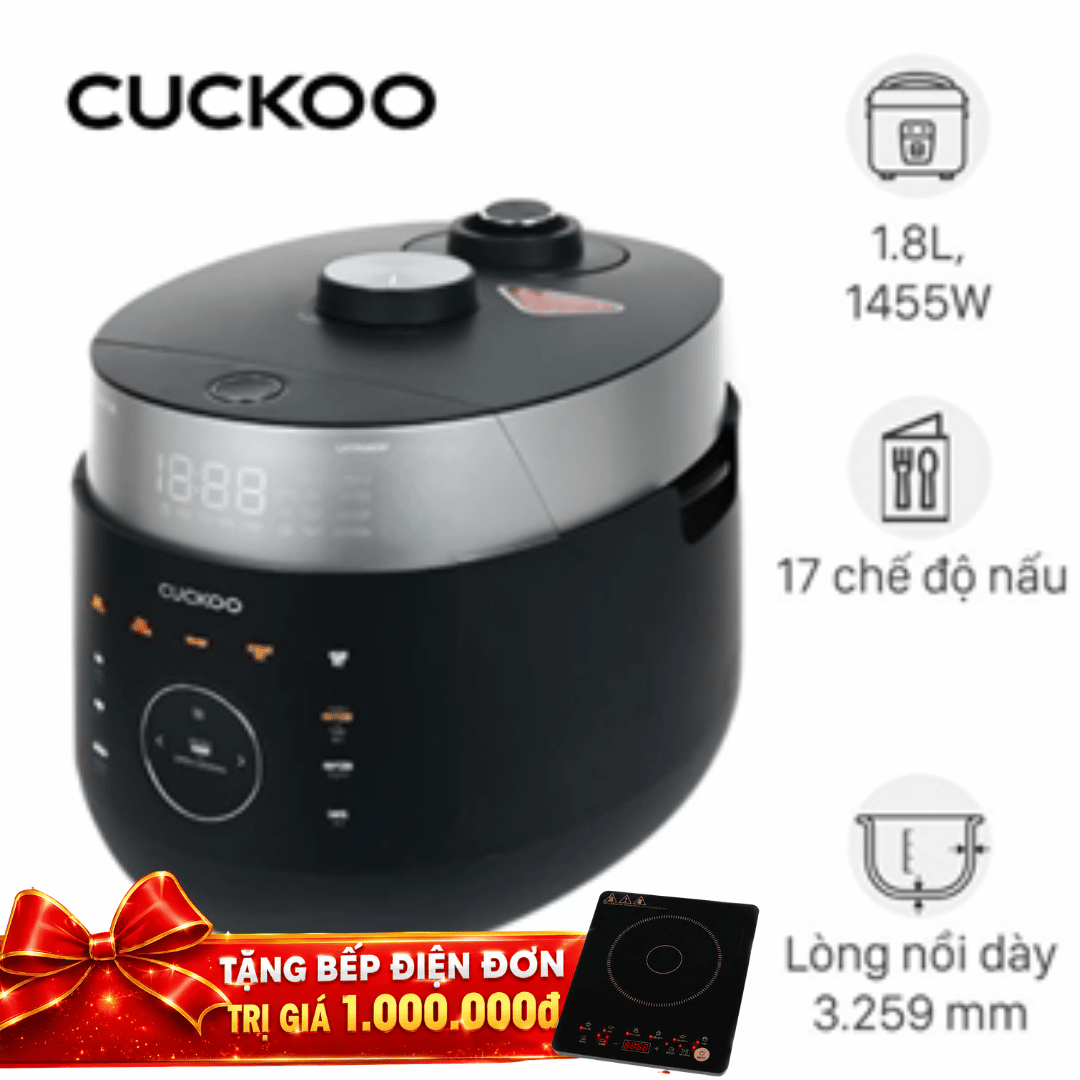 Nồi cơm áp suất cao tần Cuckoo 1.8 lít CRP-LHTR1009F/BKSIVNCV