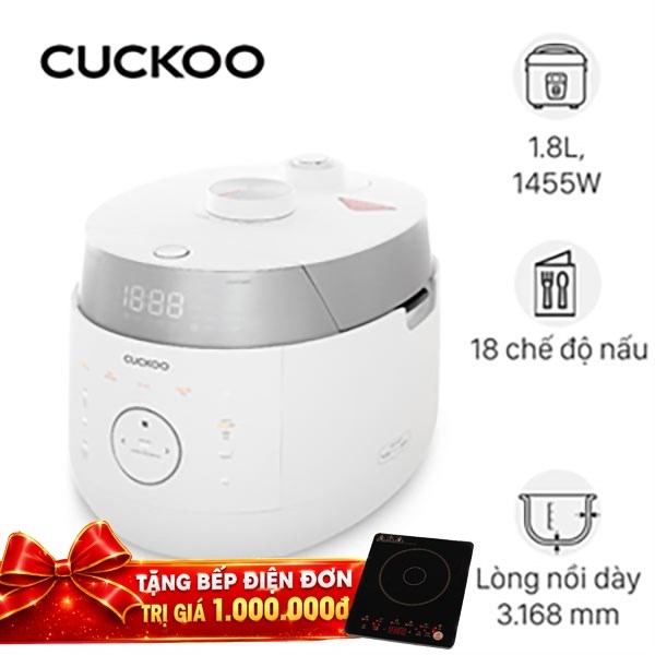 Nồi cơm áp suất cao tần Cuckoo 1.8 lít CRP-LHTR1009F/WHSIVNCV
