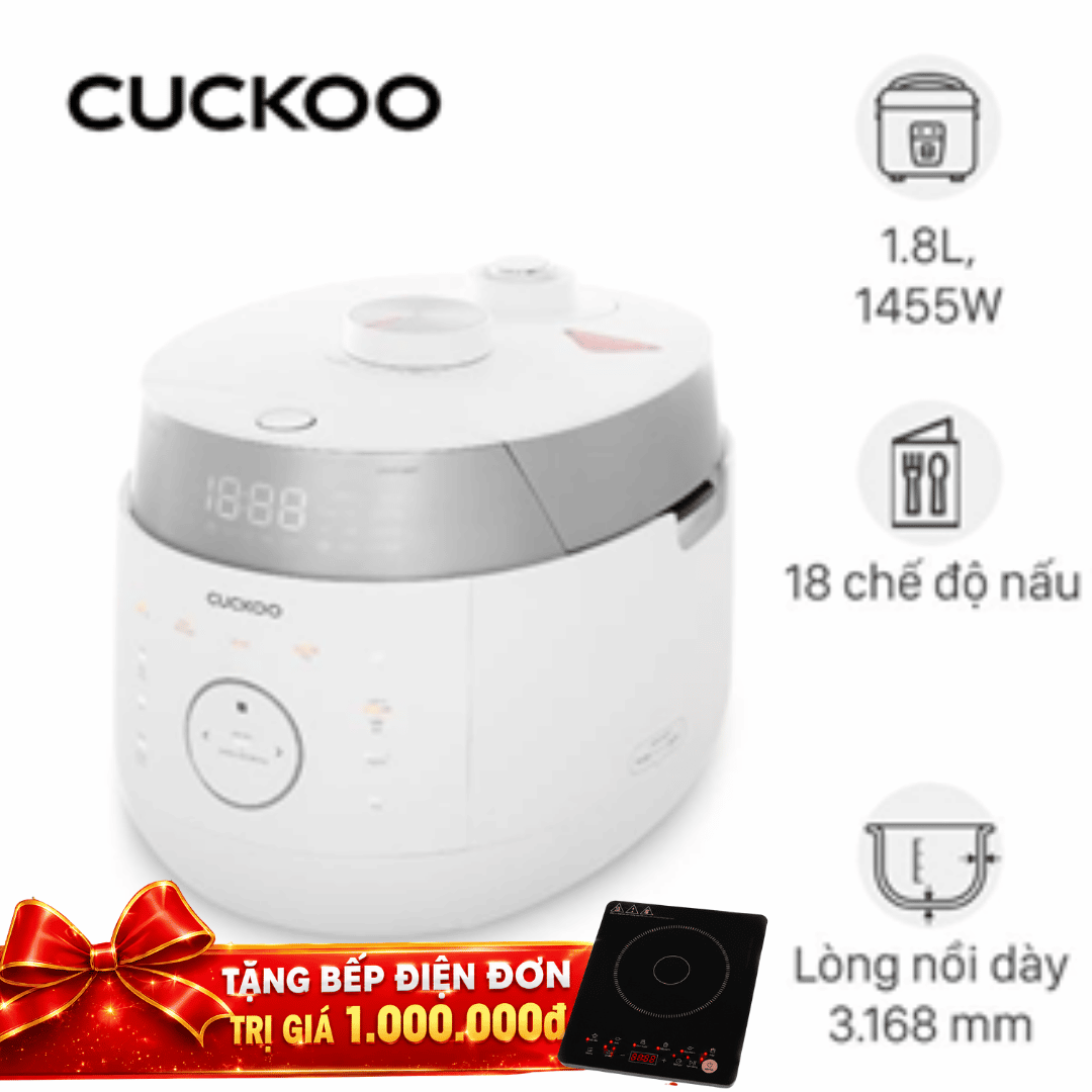 Nồi cơm áp suất cao tần Cuckoo 1.8 lít CRP-LHTR1009F/WHSIVNCV