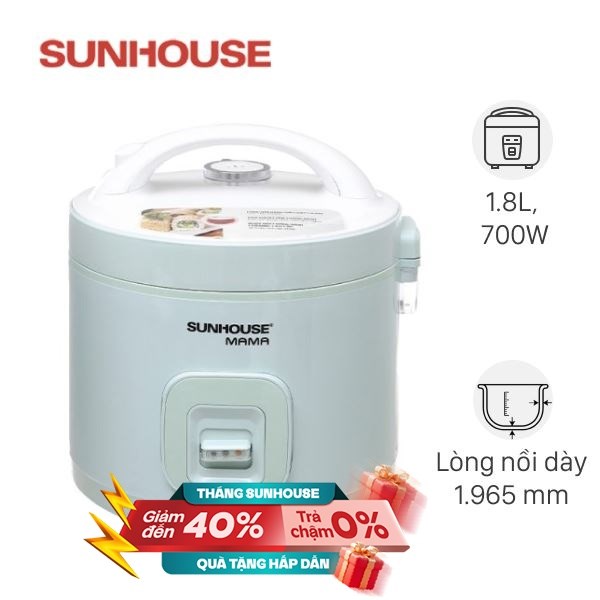 Nồi cơm nắp gài Sunhouse 1.8 lít SHD8665B