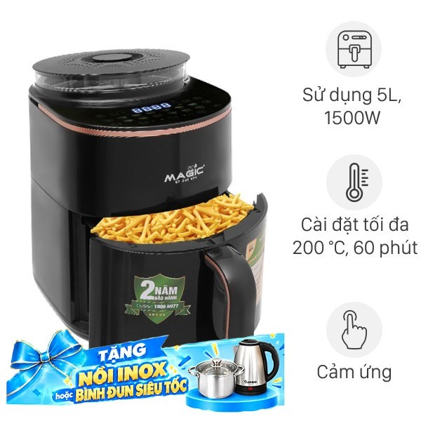 Nồi chiên không dầu kết hợp hấp Magic Eco 5 lít S05