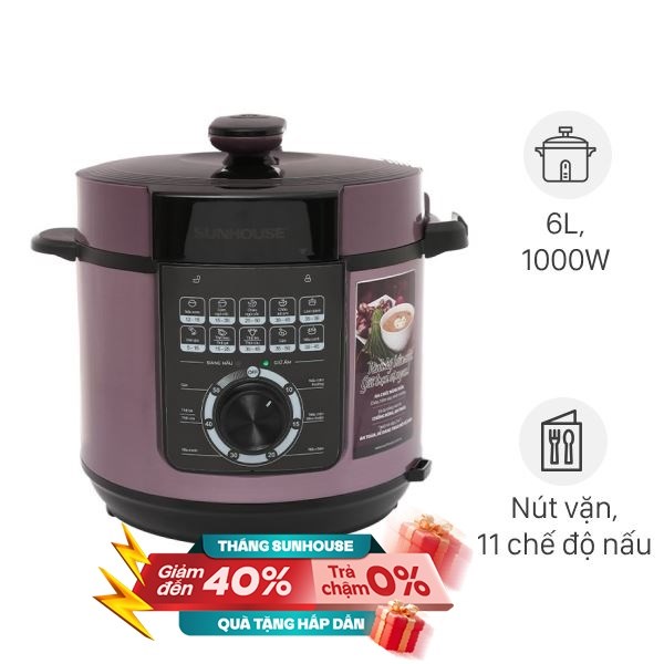 Nồi áp suất điện Sunhouse 6 lít SHD1657