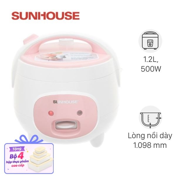 Nồi cơm nắp gài Sunhouse 1.2 lít SHD8217W