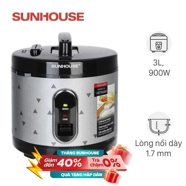 Nồi cơm nắp gài Sunhouse 3 lít SHD8305