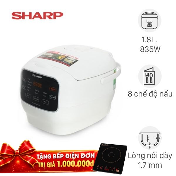 Nồi cơm điện tử Sharp 1.8 lít KS-COM183MV-WH