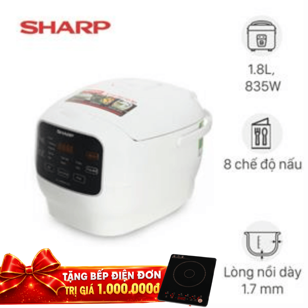 Nồi cơm điện tử Sharp 1.8 lít KS-COM183MV-WH