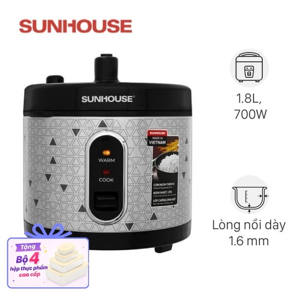 Nồi cơm nắp gài Sunhouse 1.8 lít SHD8630