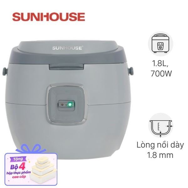 Nồi cơm nắp gài Sunhouse 1.8 lít SHD8663G