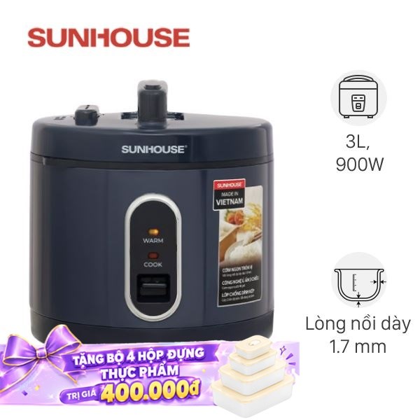 Nồi cơm nắp gài Sunhouse 3 lít SHD8309