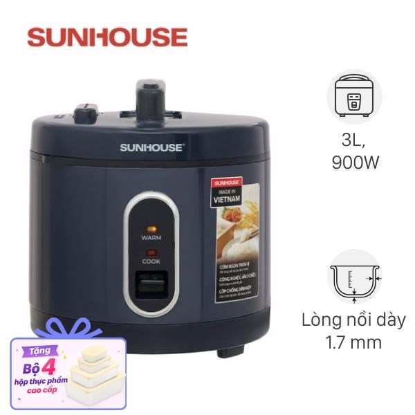 Nồi cơm nắp gài Sunhouse 3 lít SHD8309