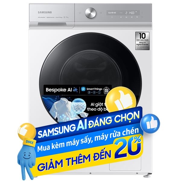 Máy giặt Samsung Bespoke AI Inverter 14 kg WW14BB944DGHSV