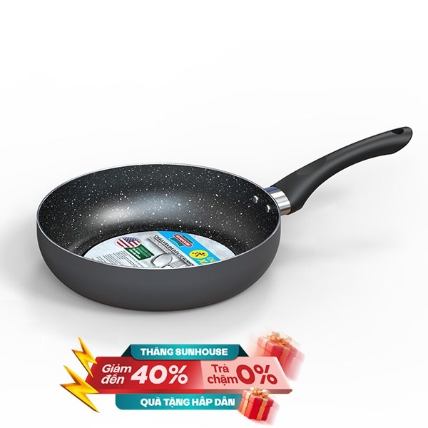 Chảo nhôm chống dính vân đá đáy từ 20 cm Sunhouse SH1120MX