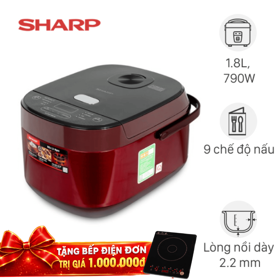 Nồi cơm điện tử Sharp 1.8 lít KS-COM194EV-RD
