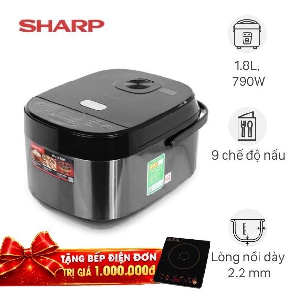 Nồi cơm điện tử Sharp 1.8 lít KS-COM194EV-BK