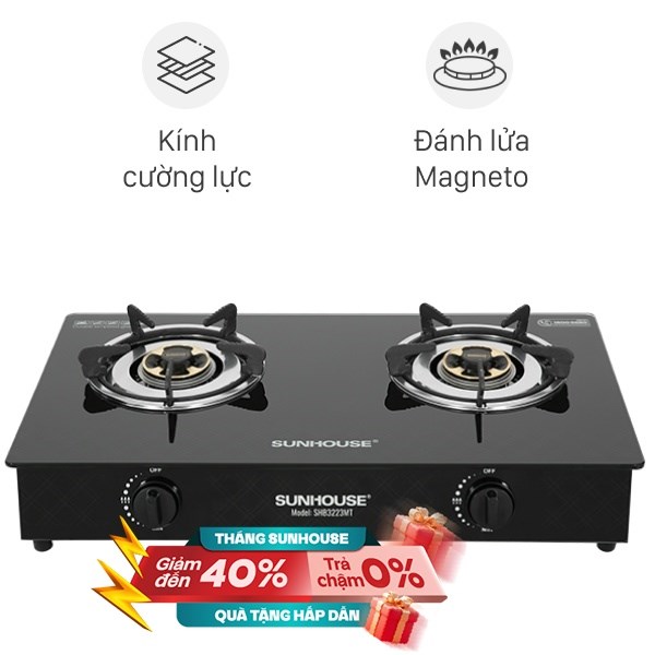 Bếp ga đôi Sunhouse SHB3223MT
