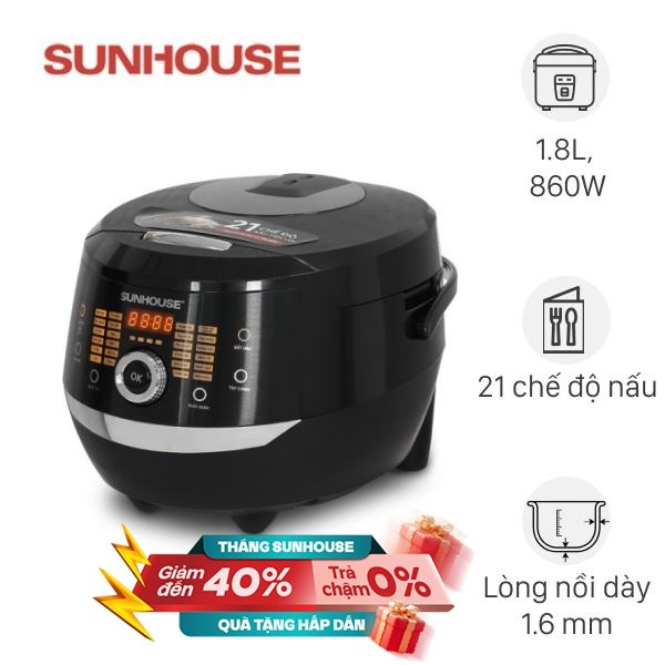 Nồi cơm điện tử Sunhouse 1.8 lít SHD8911