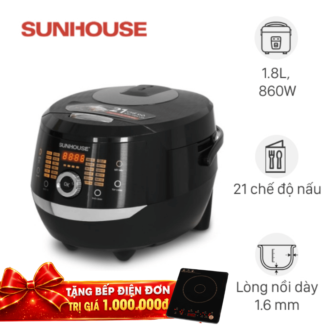 Nồi cơm điện tử Sunhouse 1.8 lít SHD8911